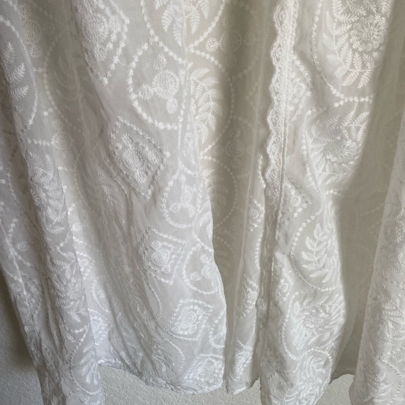 Bloomchic White Lace Kimono Duster Tie Front Long Boho Beach Cardigan 18/20 - Picture 12 of 16